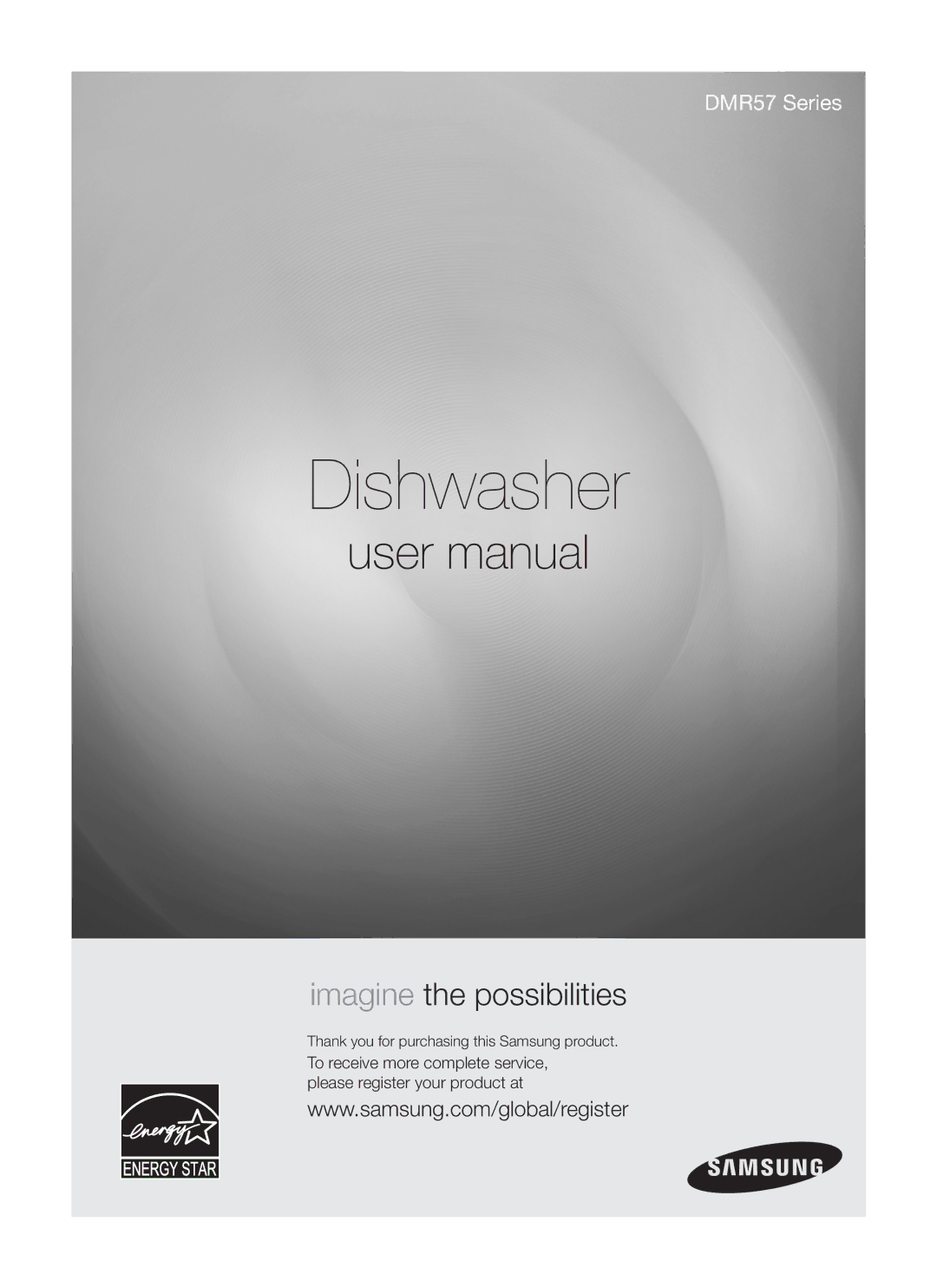 Samsung DMR57LHW, DMR57LHS, DMR57LHB user manual Dishwasher 