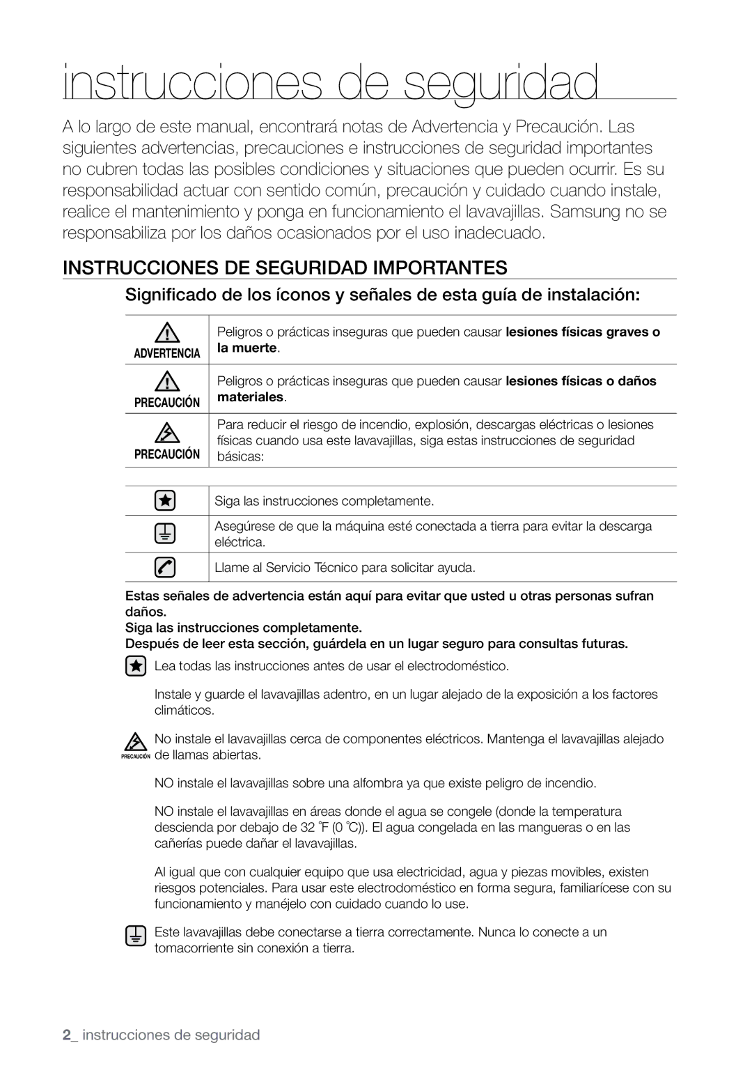 Samsung DMR77, DMR78, DMR57 manual Instrucciones de seguridad importantes 