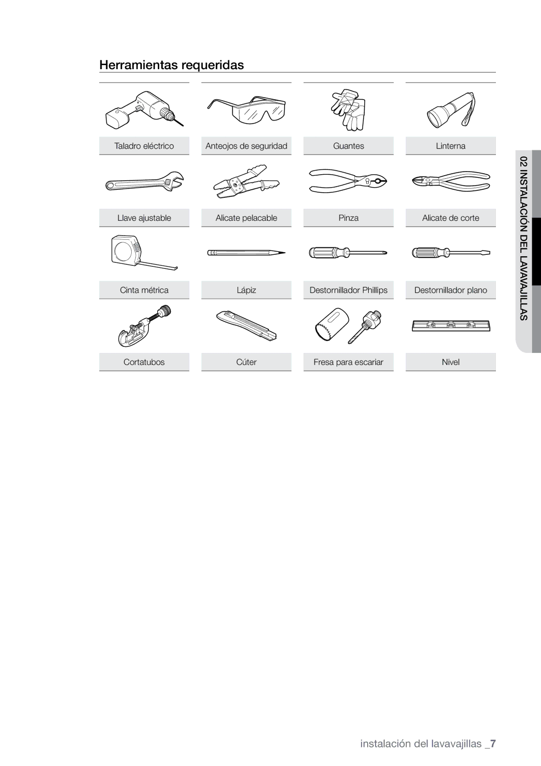 Samsung DMR57, DMR78, DMR77 manual Herramientas requeridas 