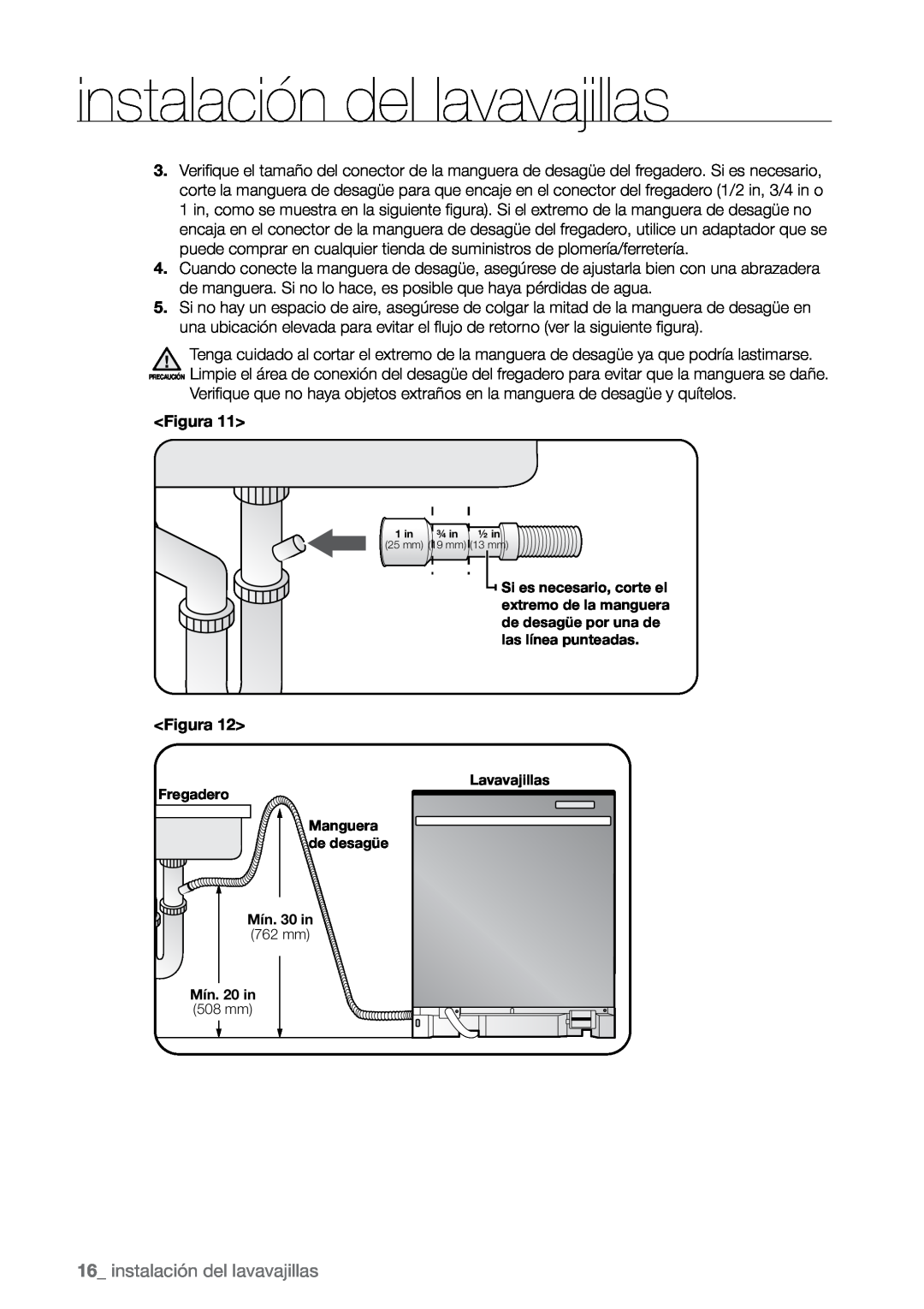Samsung DMR57, DMR78, DMR77 manual instalación del lavavajillas, Figura 