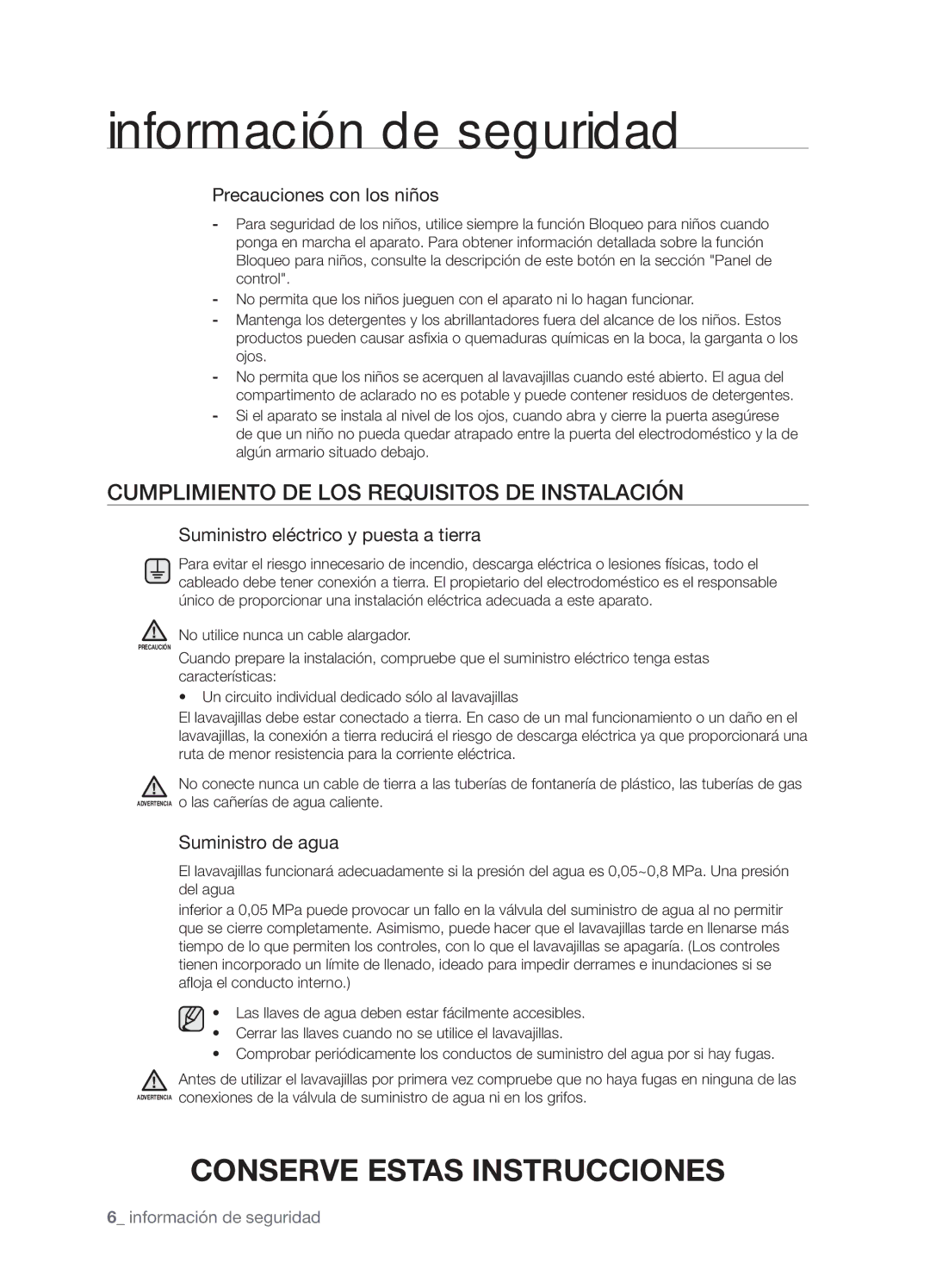 Samsung DMS301TRS/XEC, DMS301TRW/XEC manual Cumplimiento DE LOS Requisitos DE Instalación 