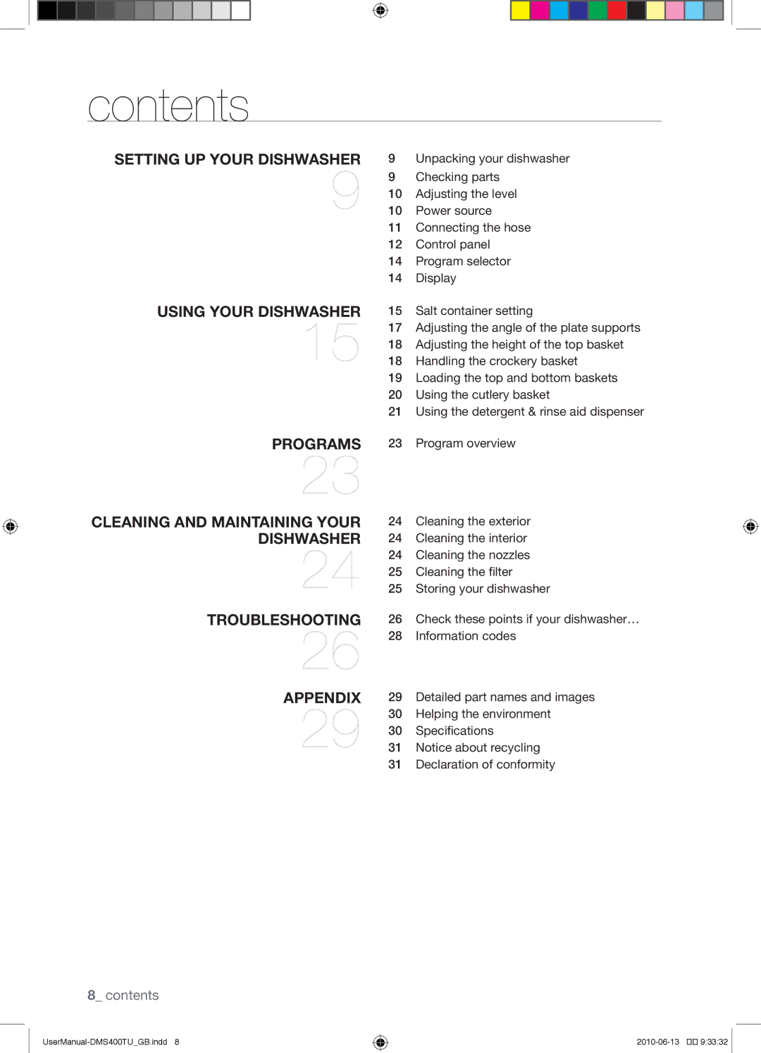 Samsung DMS400TUB/XEO manual Contents 