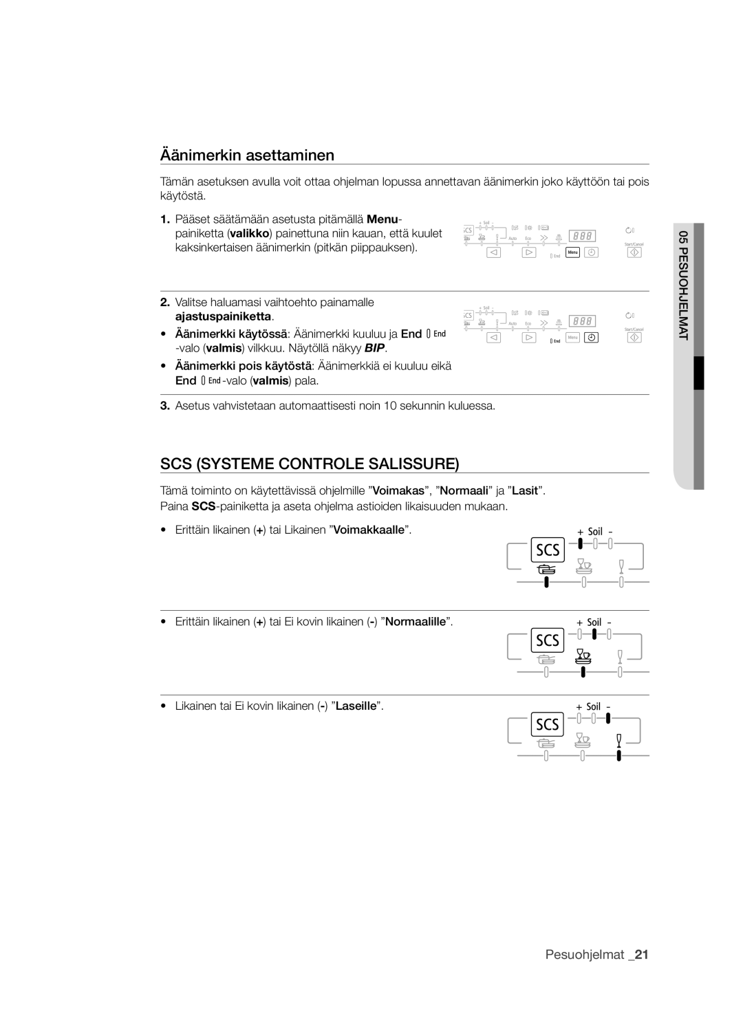 Samsung DMS790BUB/XEE manual Äänimerkin asettaminen, Ajastuspainiketta 