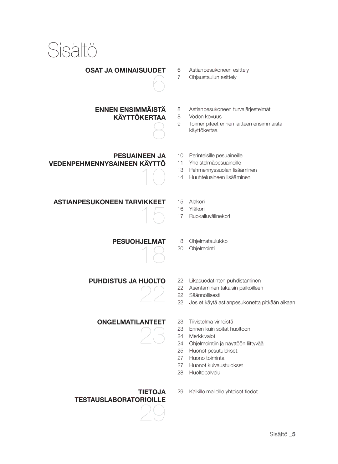 Samsung DMS790BUB/XEE manual Sisältö 