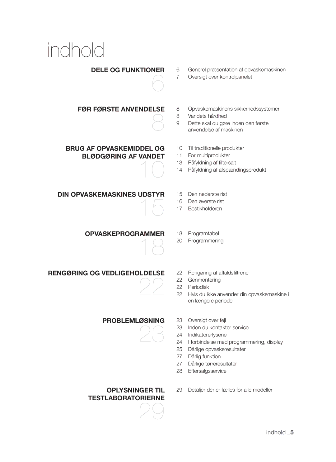 Samsung DMS790BUB/XEE manual Indhold 