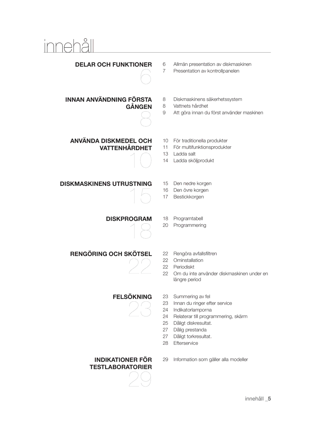 Samsung DMS790BUB/XEE manual Innehåll 