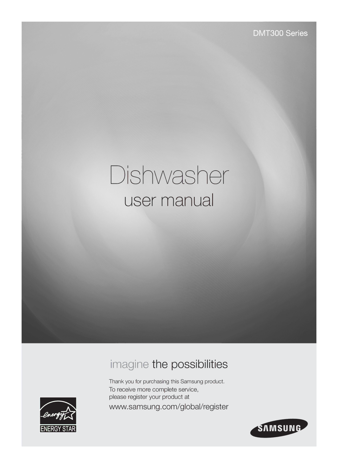 Samsung DMT300 Series manual Dishwasher 