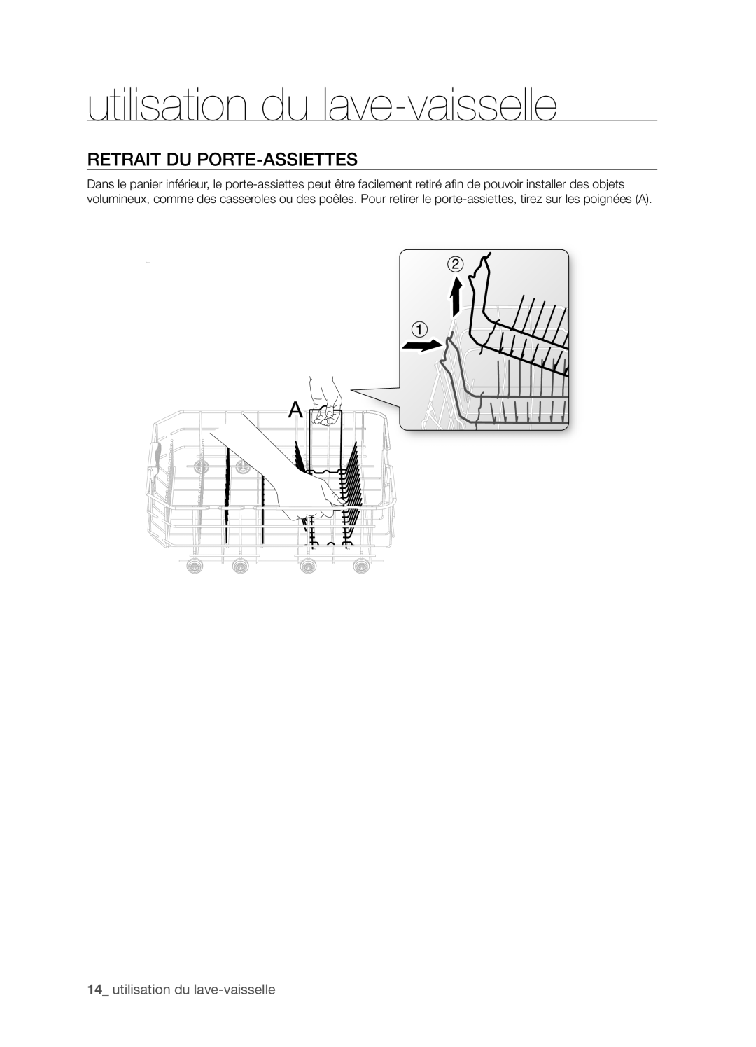 Samsung DMT400RHB, DMT400RHW, DMT400RHS, DMT400DD68-00074A user manual Retrait du porte-assiettes 