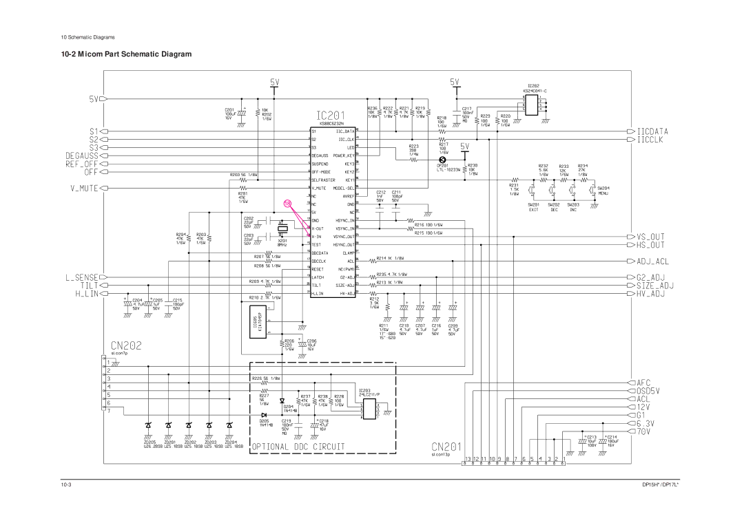 Samsung DP15HS/HT, DP17LS/LT manual Micom Part Schematic Diagram 