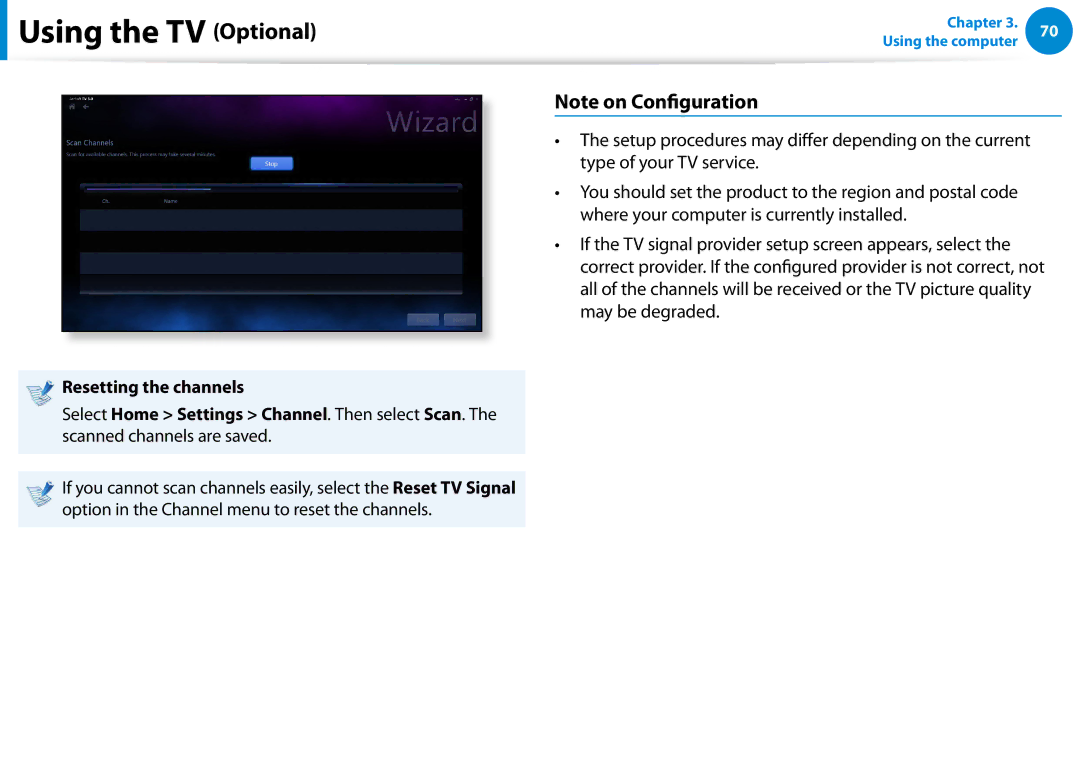 Samsung DP500A2DK01UB manual Using the TV Optional 