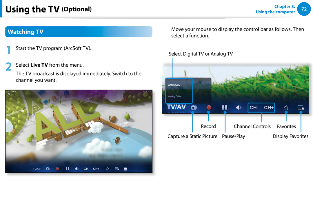 Samsung DP500A2DK01UB manual Watching TV 