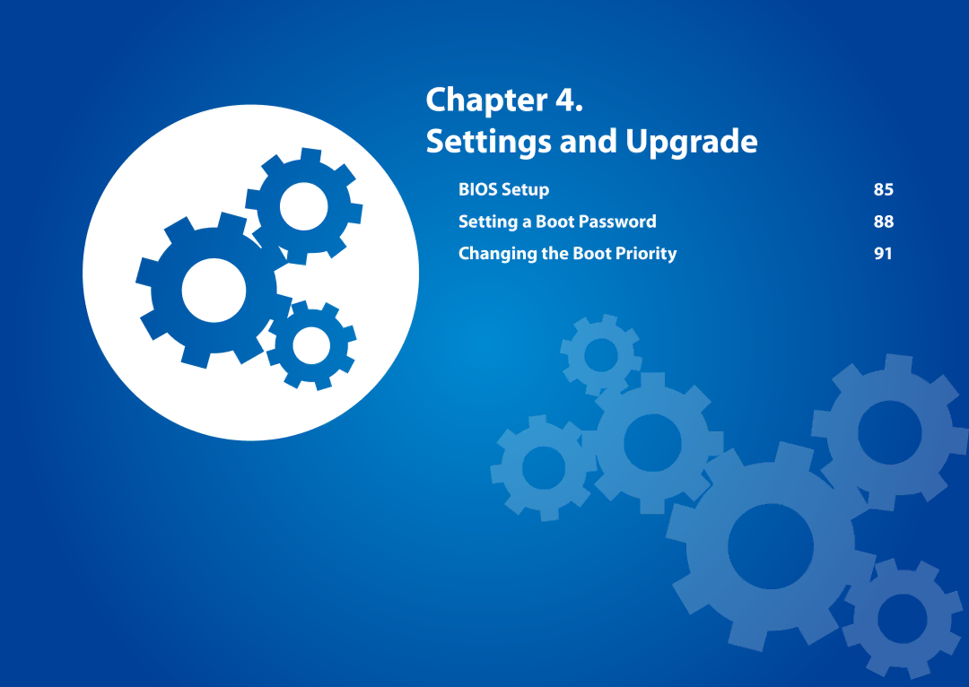 Samsung DP500A2DK01UB manual Chapter Settings and Upgrade 