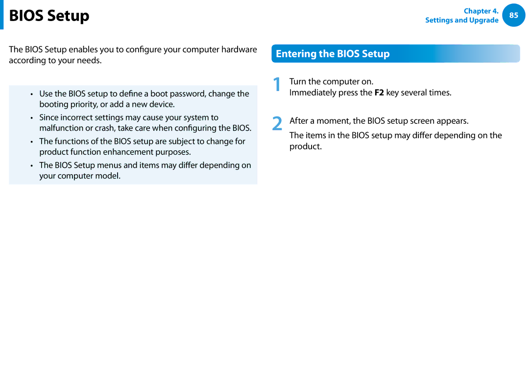 Samsung DP500A2DK01UB manual Bios Setup, Product 