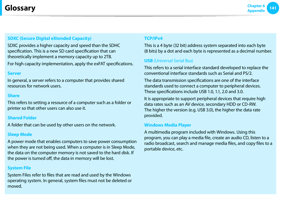 Samsung DP515A2GK01US Sdxc Secure Digital eXtended Capacity, Server, Shared Folder, Sleep Mode, System File, TCP/IPv4 