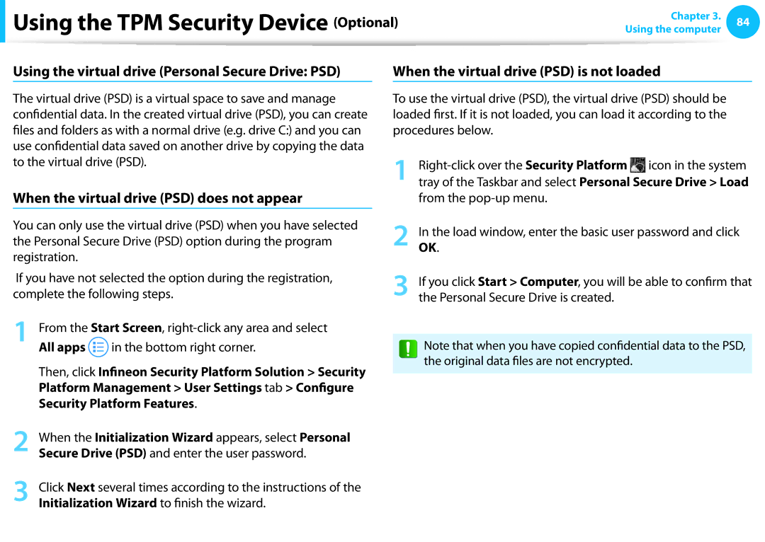 Samsung DP515A2GK01US user manual When the virtual drive PSD does not appear, From the pop-up menu 