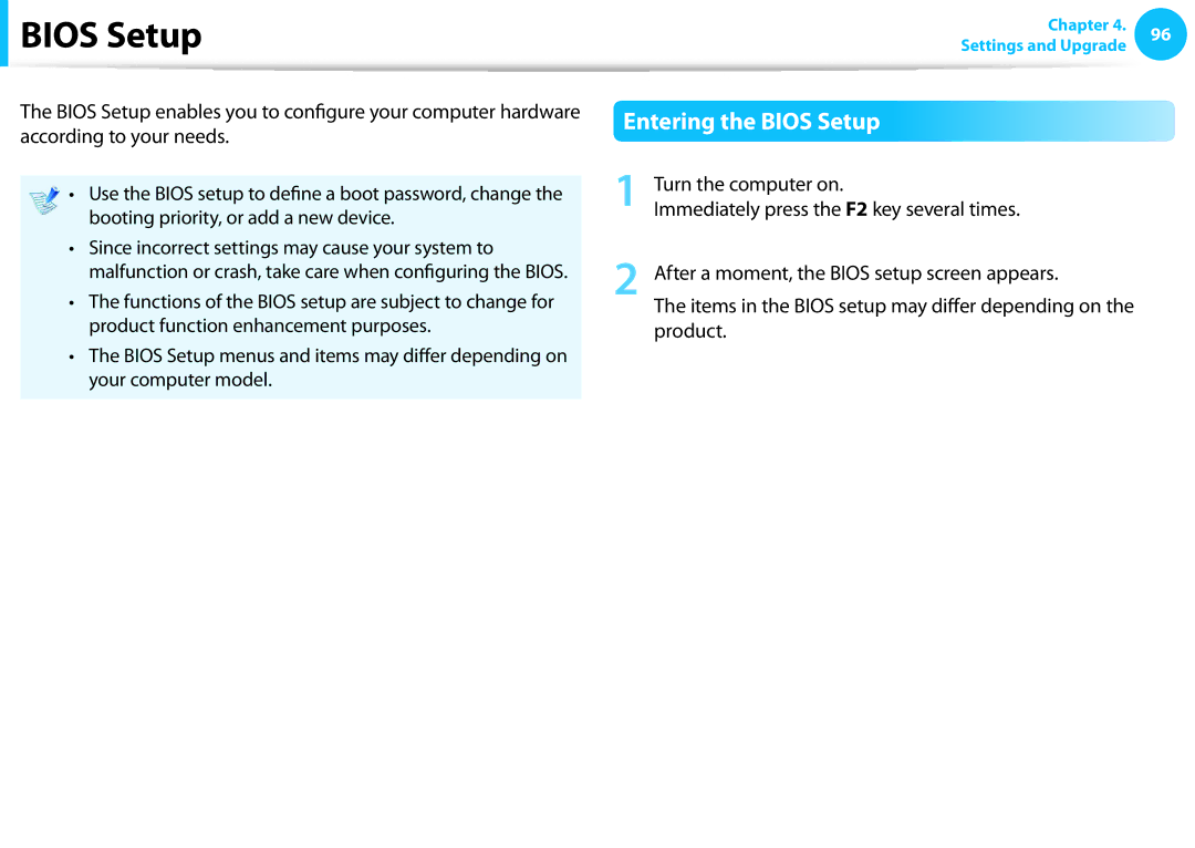 Samsung DP515A2GK01US user manual Bios Setup, Product 