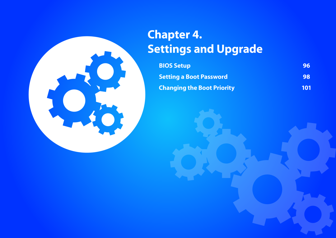 Samsung DP515A2GK01US Chapter Settings and Upgrade, BIOS Setup, Setting a Boot Password, Changing the Boot Priority 
