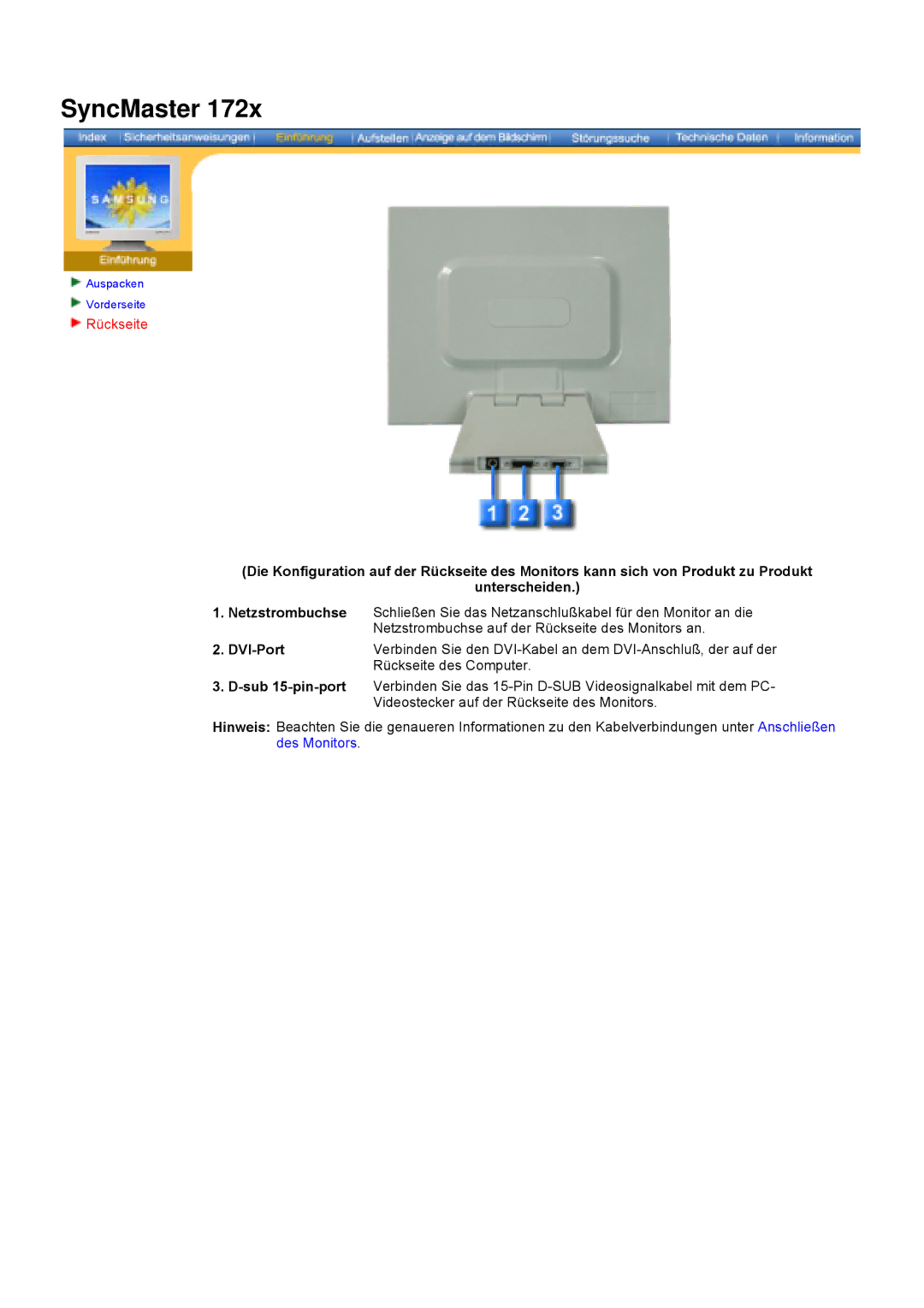 Samsung DS17BSDS/EDC, DS15ASDS/EDC manual DVI-Port 