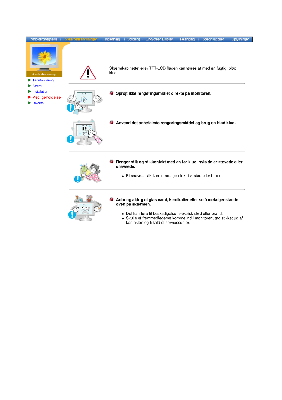 Samsung DS17BSDS/EDC, DS15ASDS/EDC manual Vedligeholdelse 