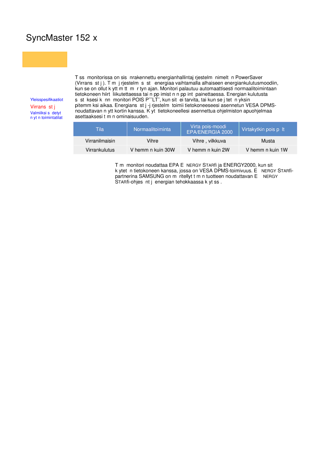 Samsung DS15ASDS/EDC, DS17BSDS/EDC manual Epa/Energia 