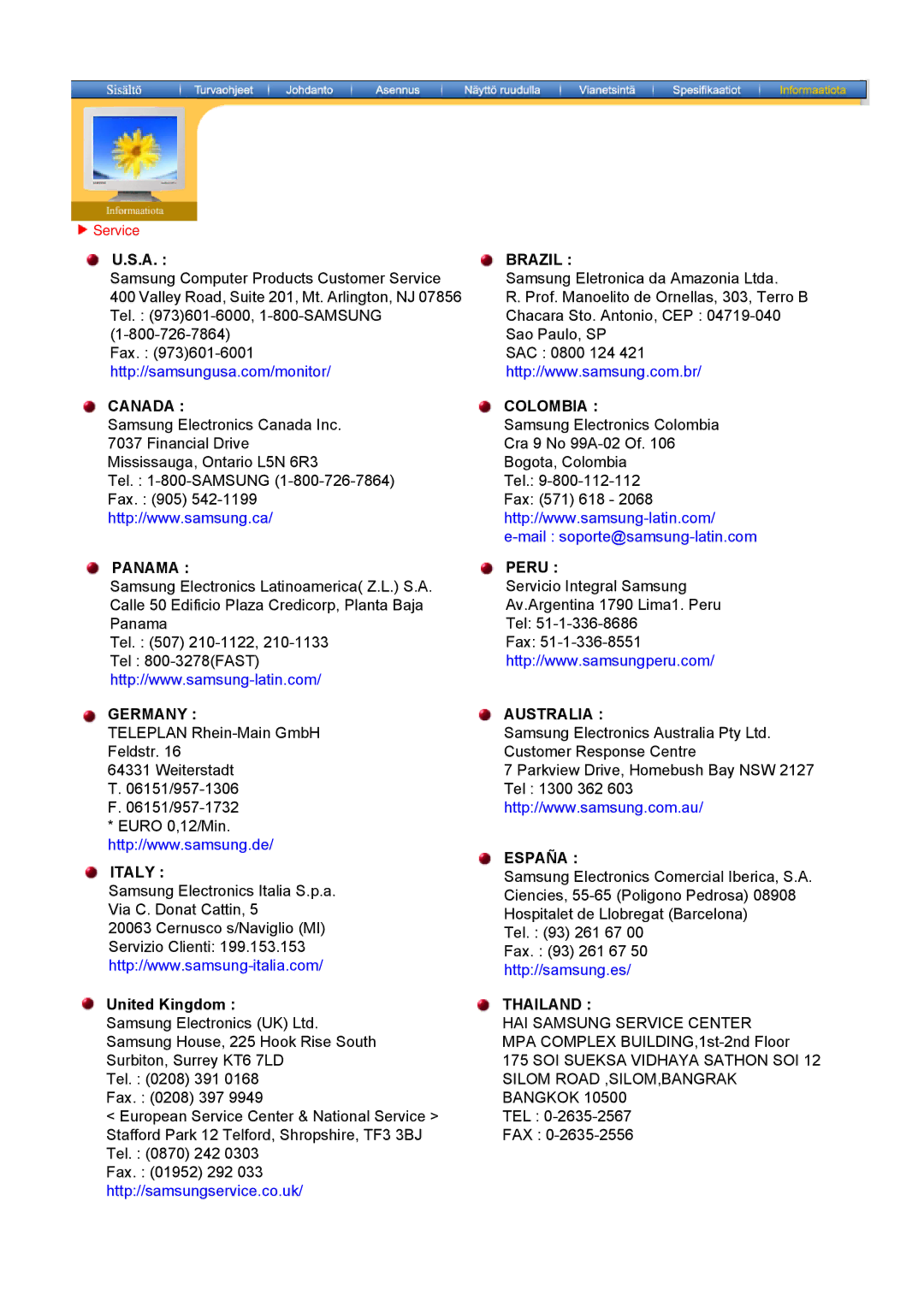 Samsung DS15ASDS/EDC, DS17BSDS/EDC manual Germany 