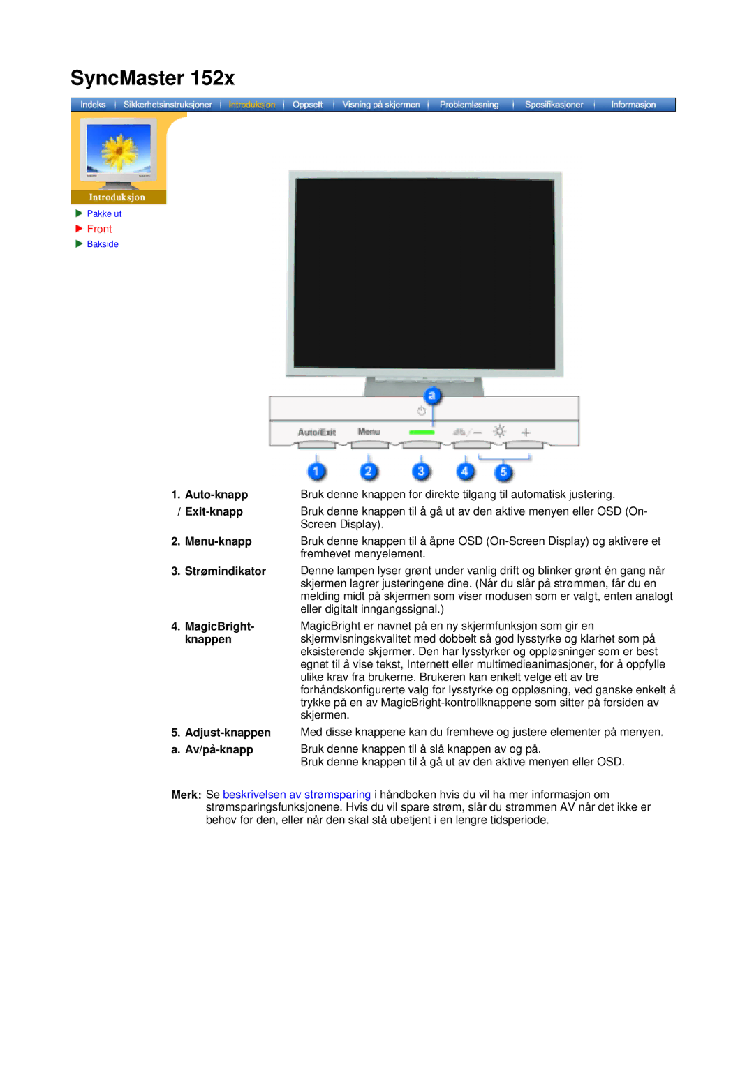 Samsung DS15ASDS/EDC, DS17BSDS/EDC manual Fremhevet menyelement, MagicBright, Knappen 