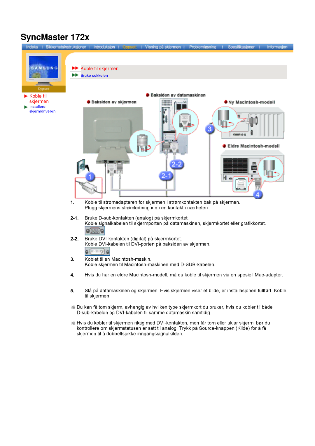 Samsung DS17BSDS/EDC, DS15ASDS/EDC manual Installere skjermdriveren 