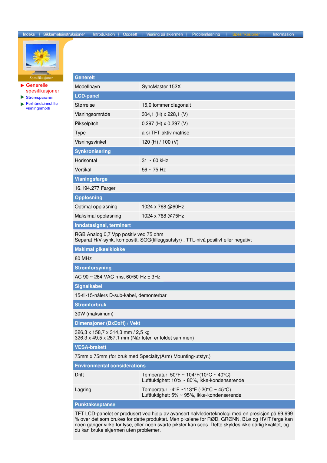 Samsung DS17BSDS/EDC, DS15ASDS/EDC manual Generelt 