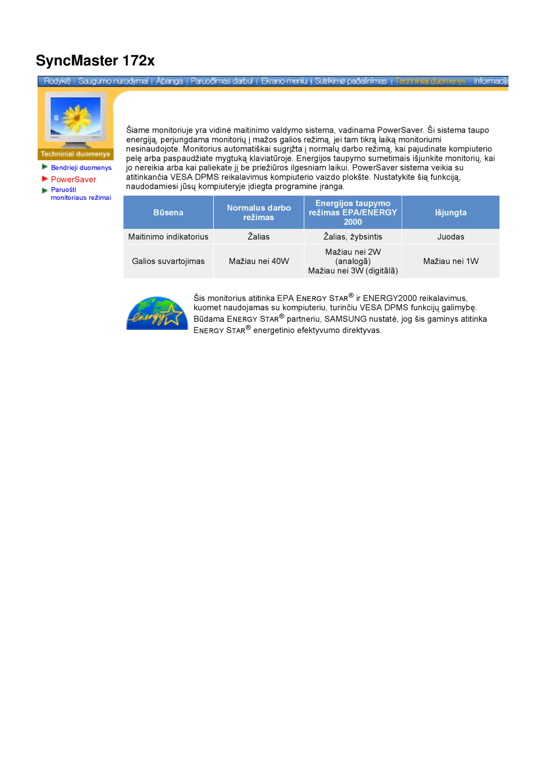 Samsung DS15ASDS/EDC, DS17BSDS/EDC manual Būsena Normalus darbo 