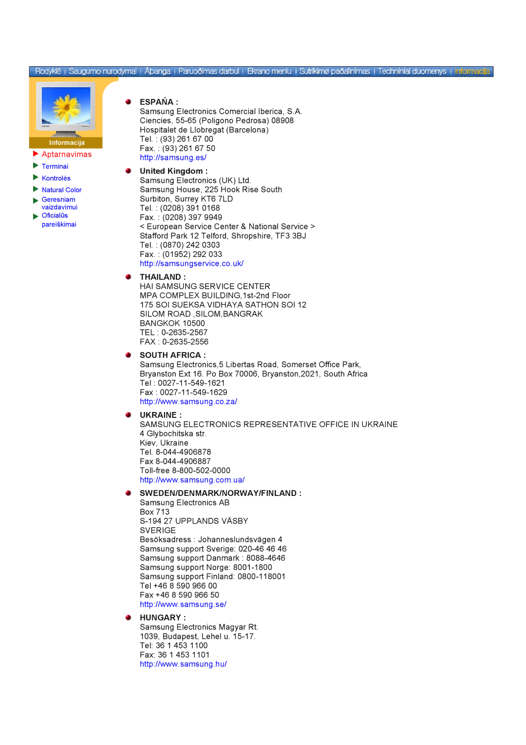 Samsung DS15ASDS/EDC, DS17BSDS/EDC manual Espańa, United Kingdom 