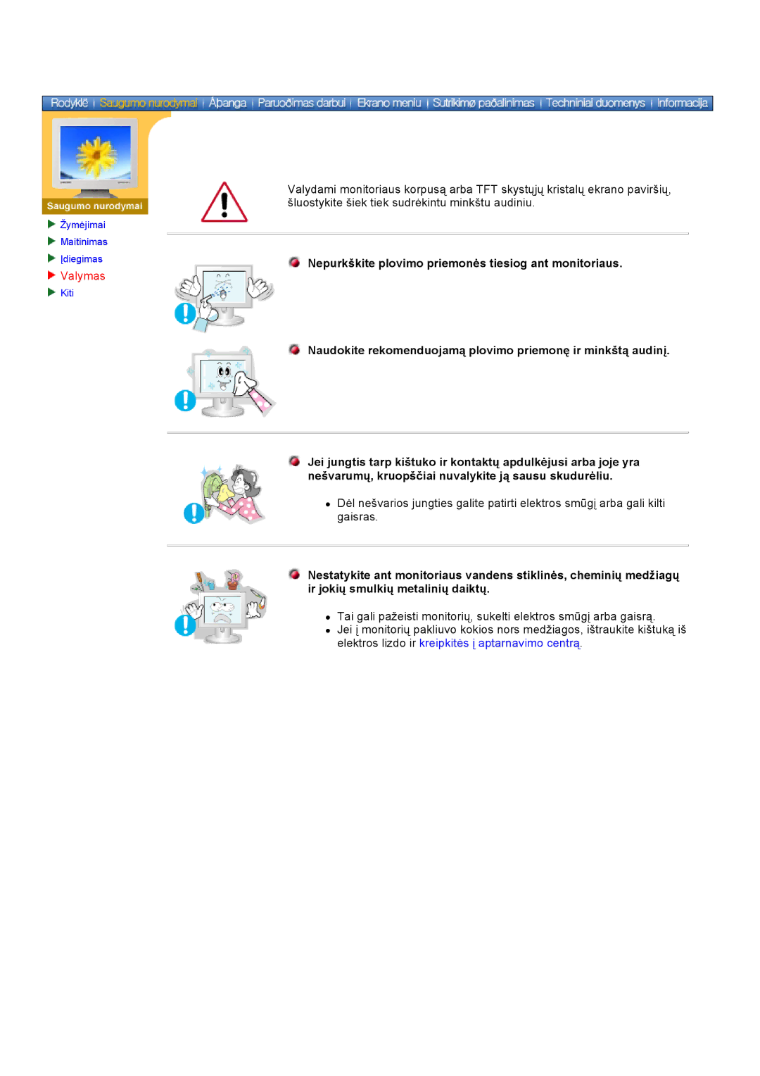 Samsung DS15ASDS/EDC, DS17BSDS/EDC manual Valymas 