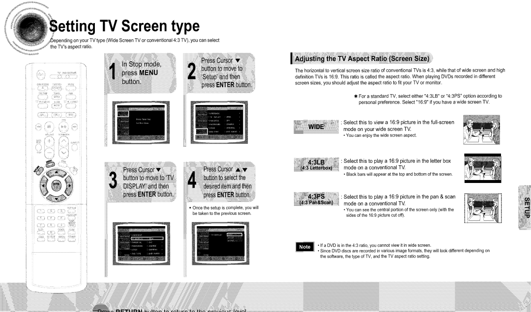 Samsung DS660T manual TV Screen type 