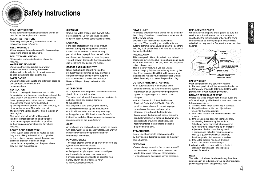 Samsung DS660T manual Instructions, Water and Moisture 