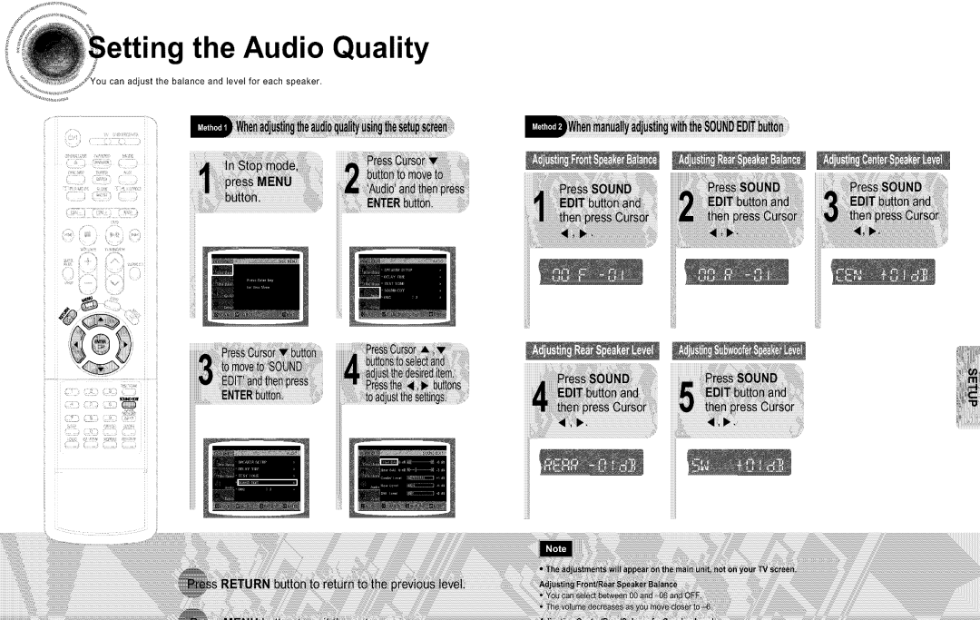 Samsung DS660T manual Audio Quality 