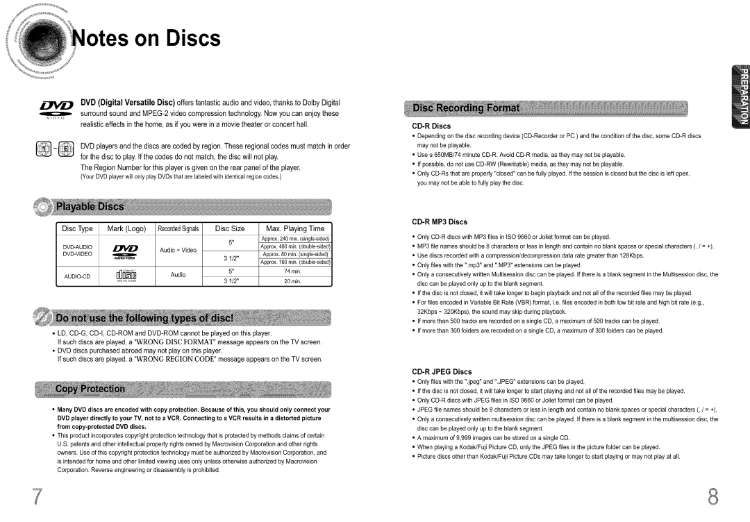 Samsung DS660T manual On Discs, CD-RMP3 Discs 