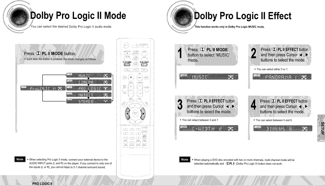 Samsung DS660T manual by Pro LogicII Mode, by Pro LogicII Effect 