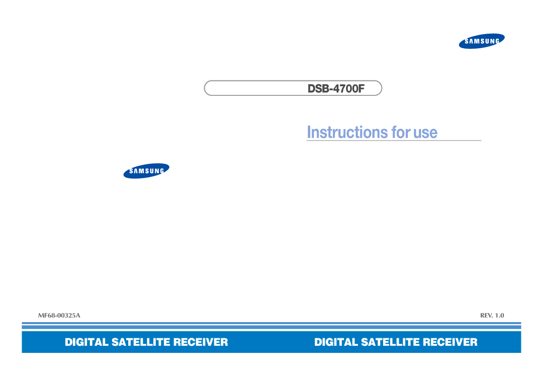 Samsung DSB-4700F manual Instructions for use 