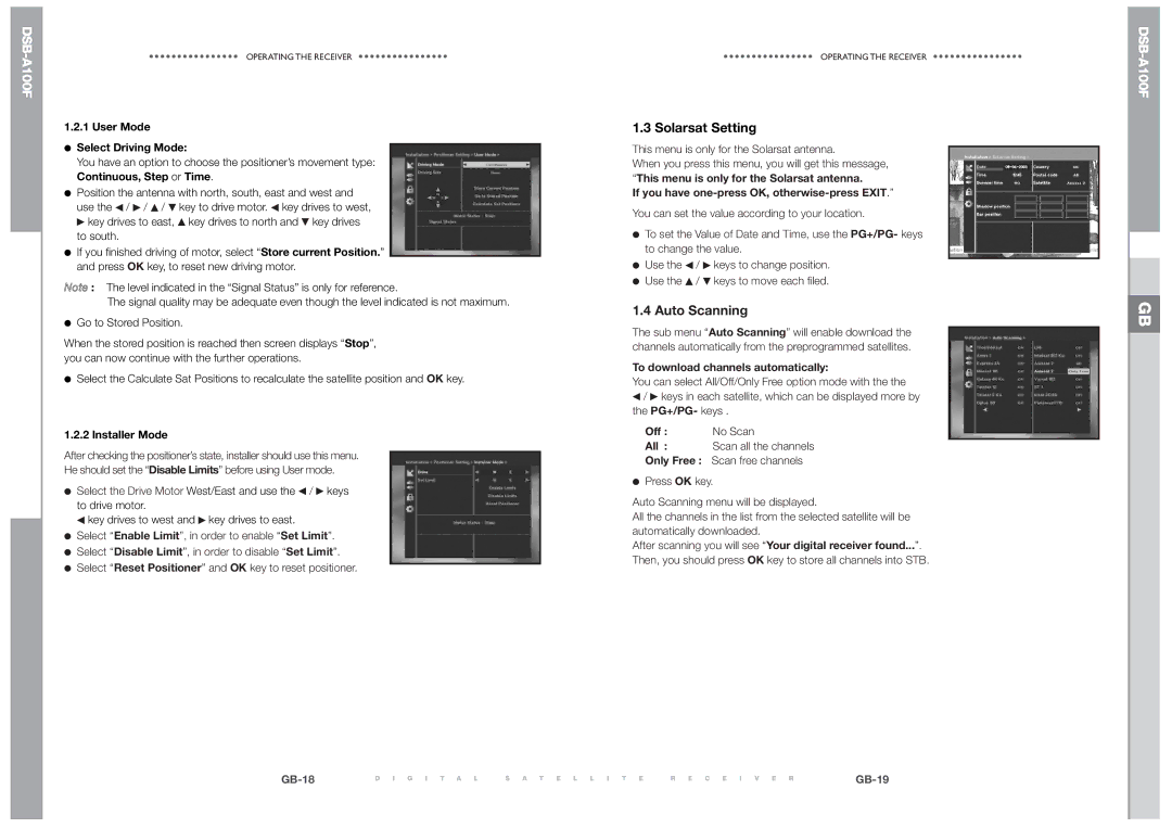 Samsung DSB-A100F manual Auto Scanning, To download channels automatically, Off No Scan All 