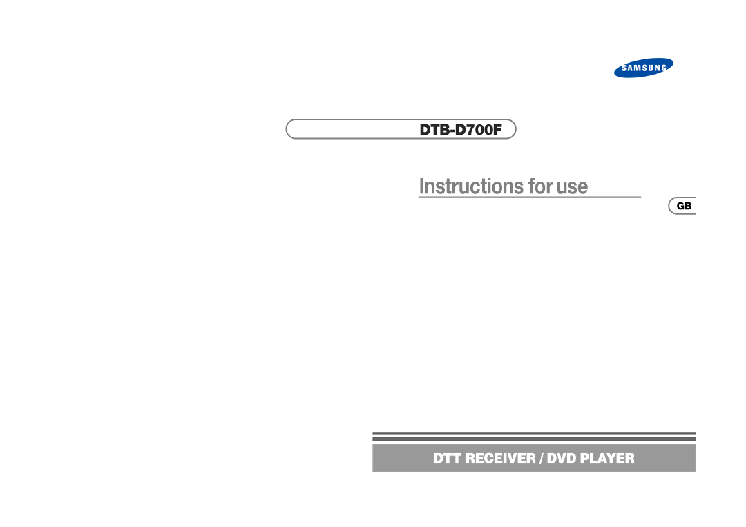 Samsung DTB-D700F manual Instructions for use 