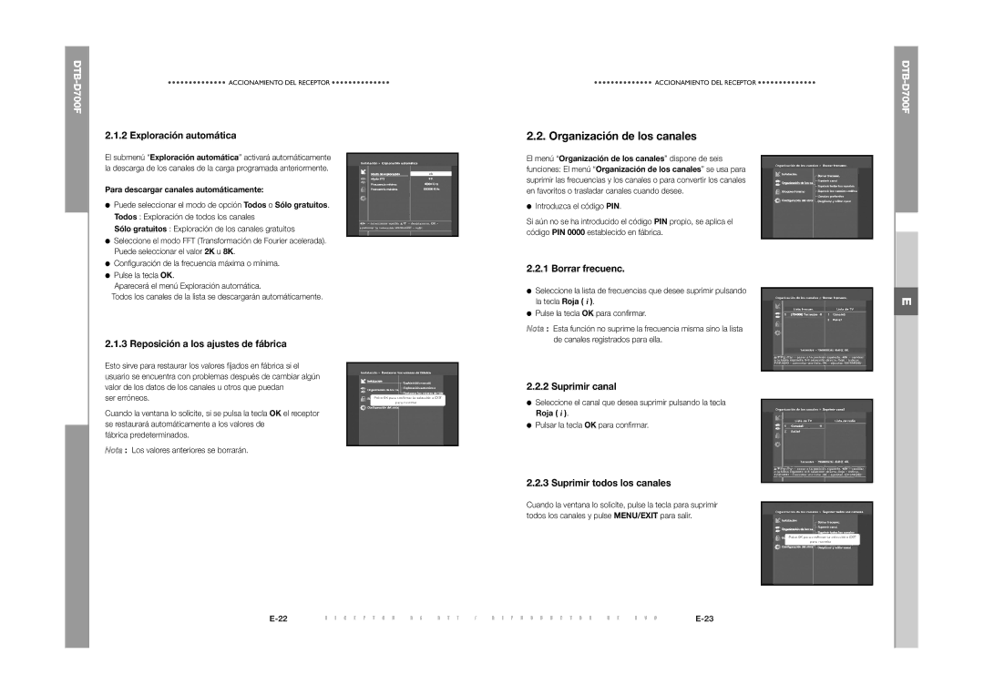 Samsung DTB-D700F manual Organización de los canales 