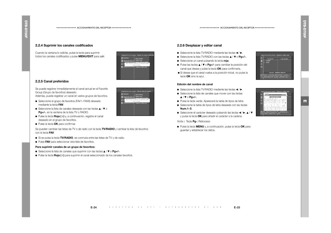 Samsung DTB-D700F manual Suprimir los canales codificados, Canal preferidos, Desplazar y editar canal 