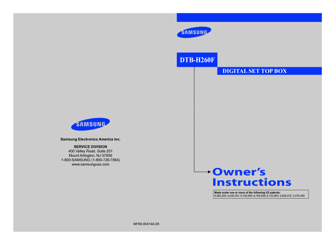 Samsung DTB-H260F manual MF68-00414A-00 