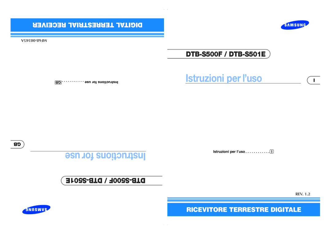 Samsung DTB-S500F, DTB-S501E manual Use for Instructions 