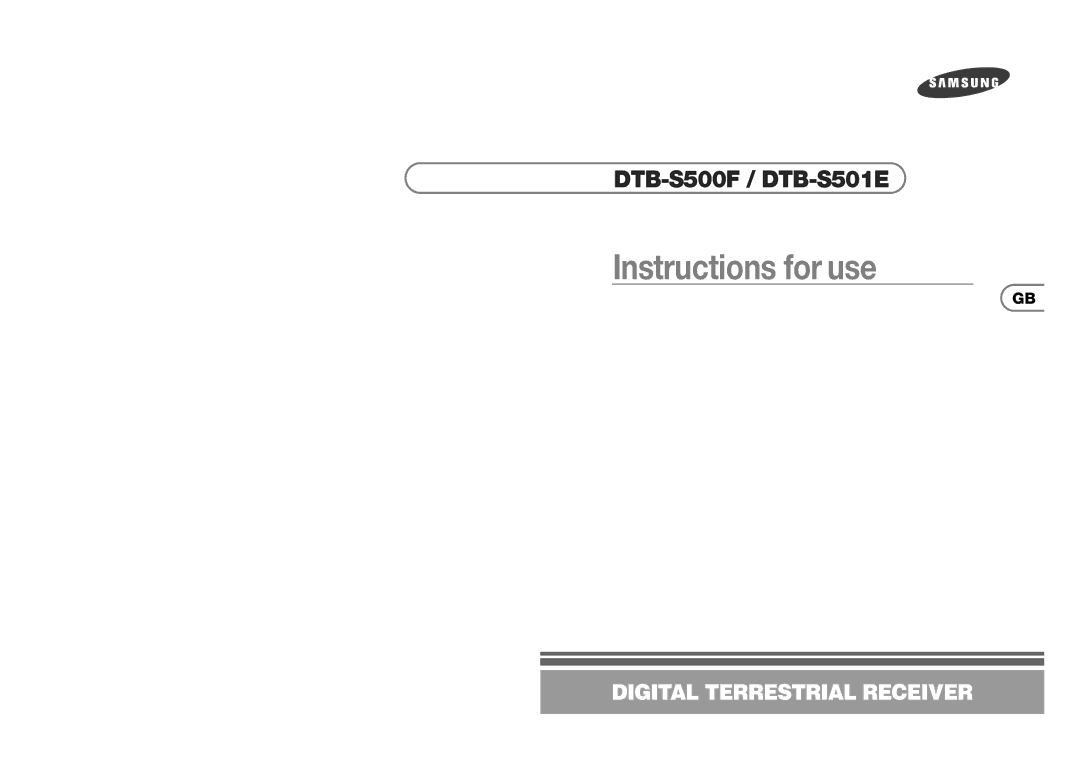 Samsung DTB-S500F, DTB-S501E manual Instructions for use 