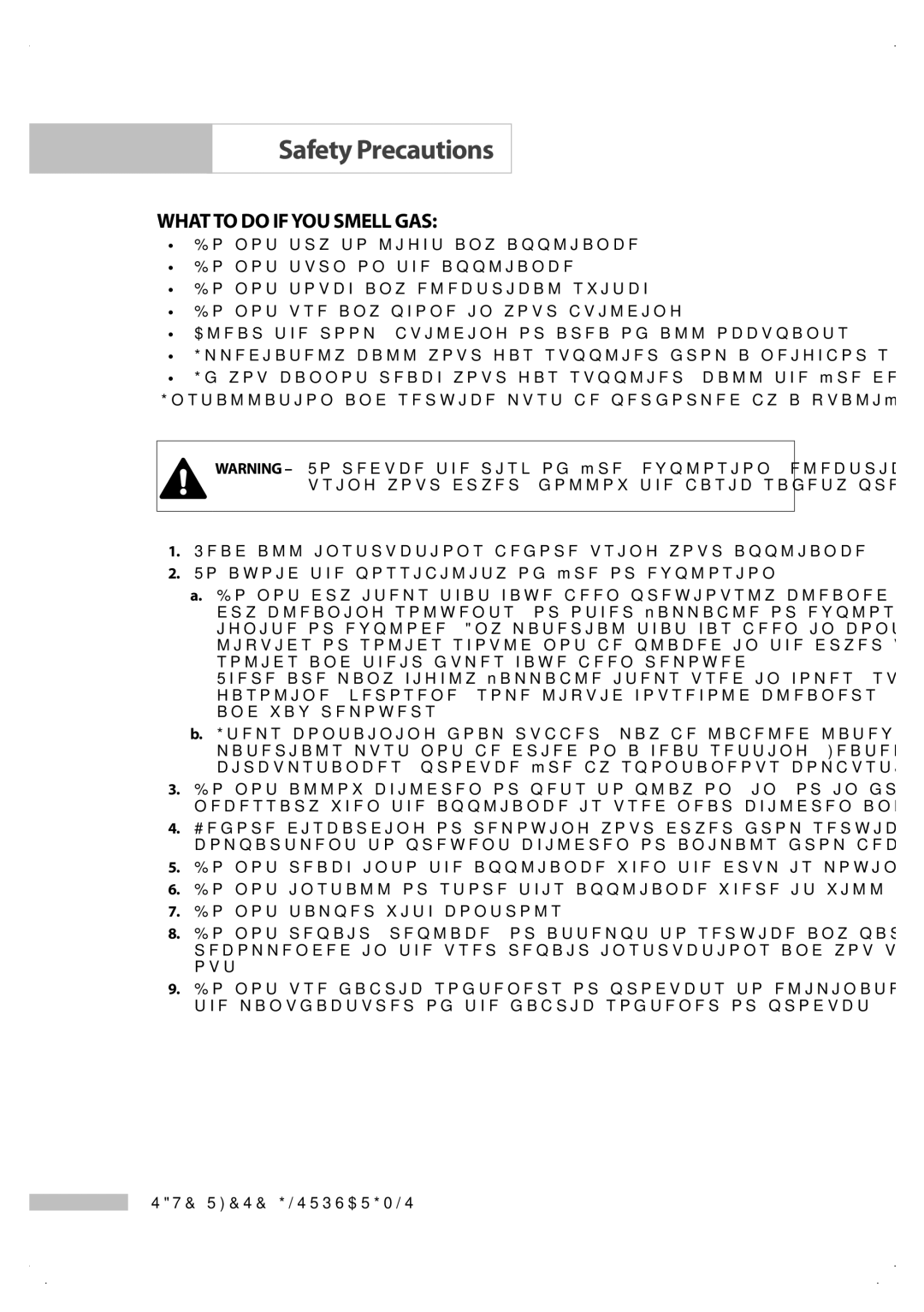 Samsung DV206LEW owner manual What to do if YOU Smell GAS 