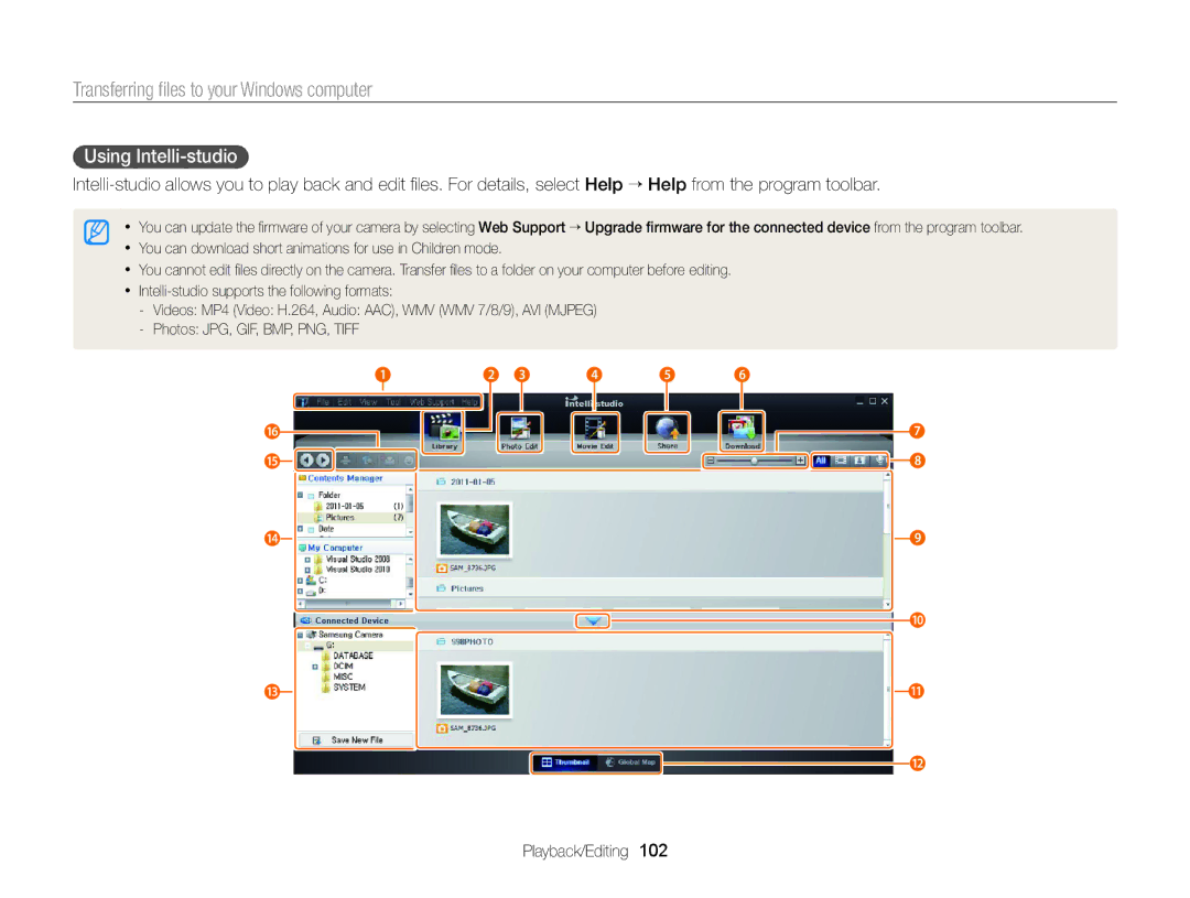 Samsung DV300 user manual Using Intelli-studio 