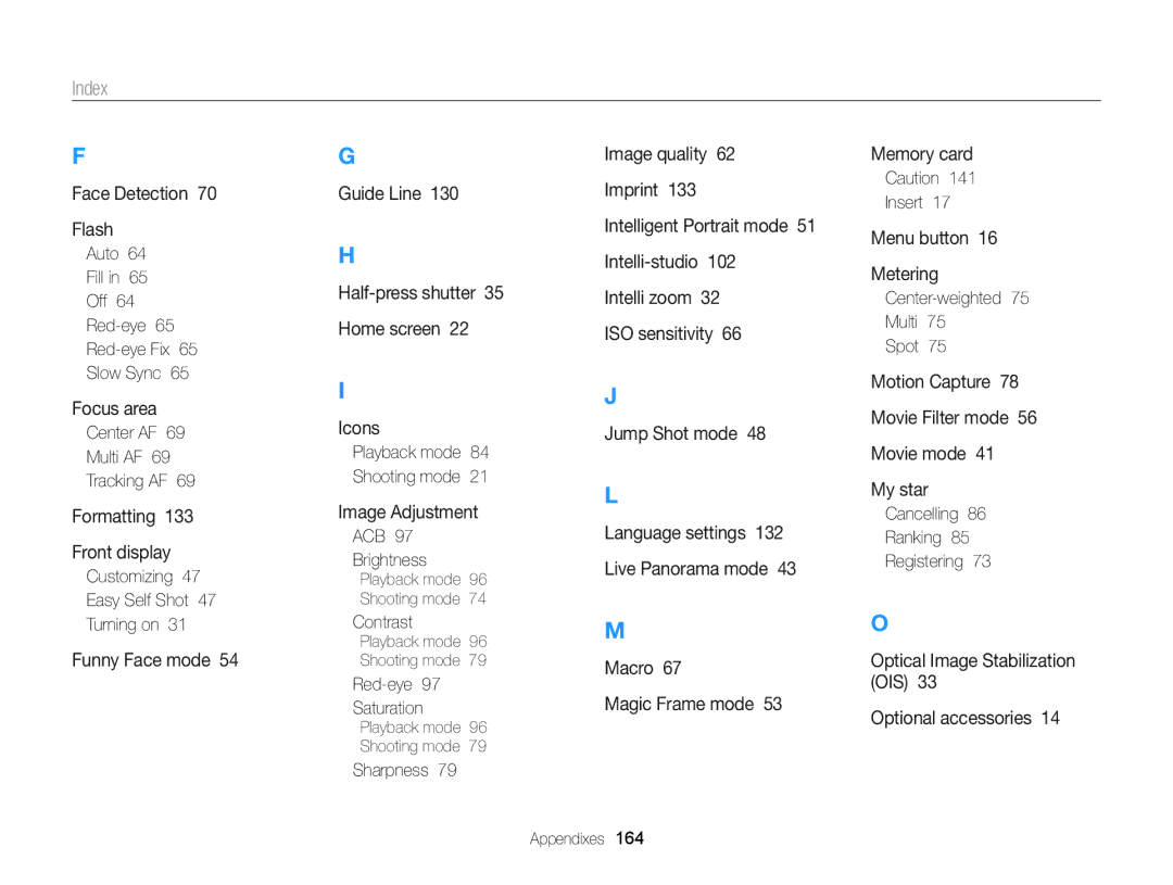 Samsung DV300 user manual Index 