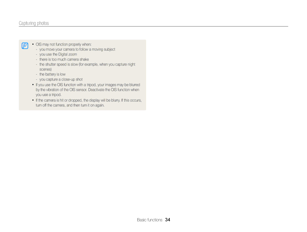 Samsung DV300 user manual Capturing photos 