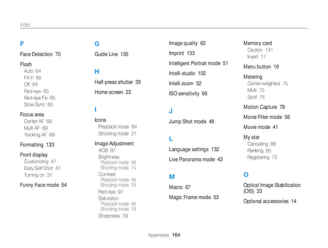 Samsung DV300BK, DV300F user manual Index 