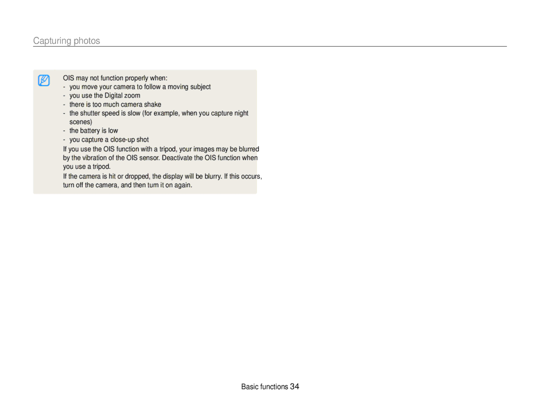 Samsung DV300BK, DV300F user manual Capturing photos 